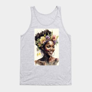 Watercolour print of a beautiful Black Queen Tank Top